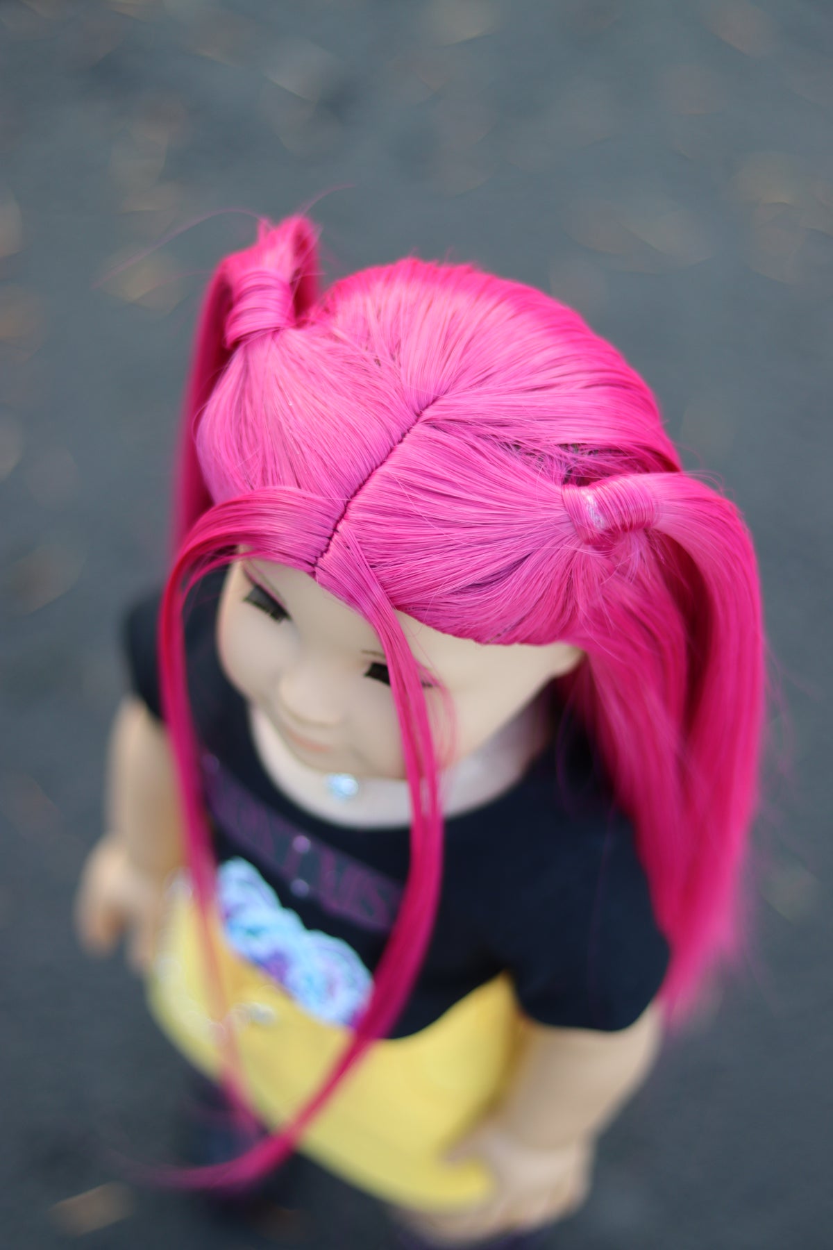 Custom doll wig for 18" Dolls Heat Safe Tangle Resistant-fits 10-11" head of 18" dolls American Girl Doll Journey Kpop Hot Pink Mira wig