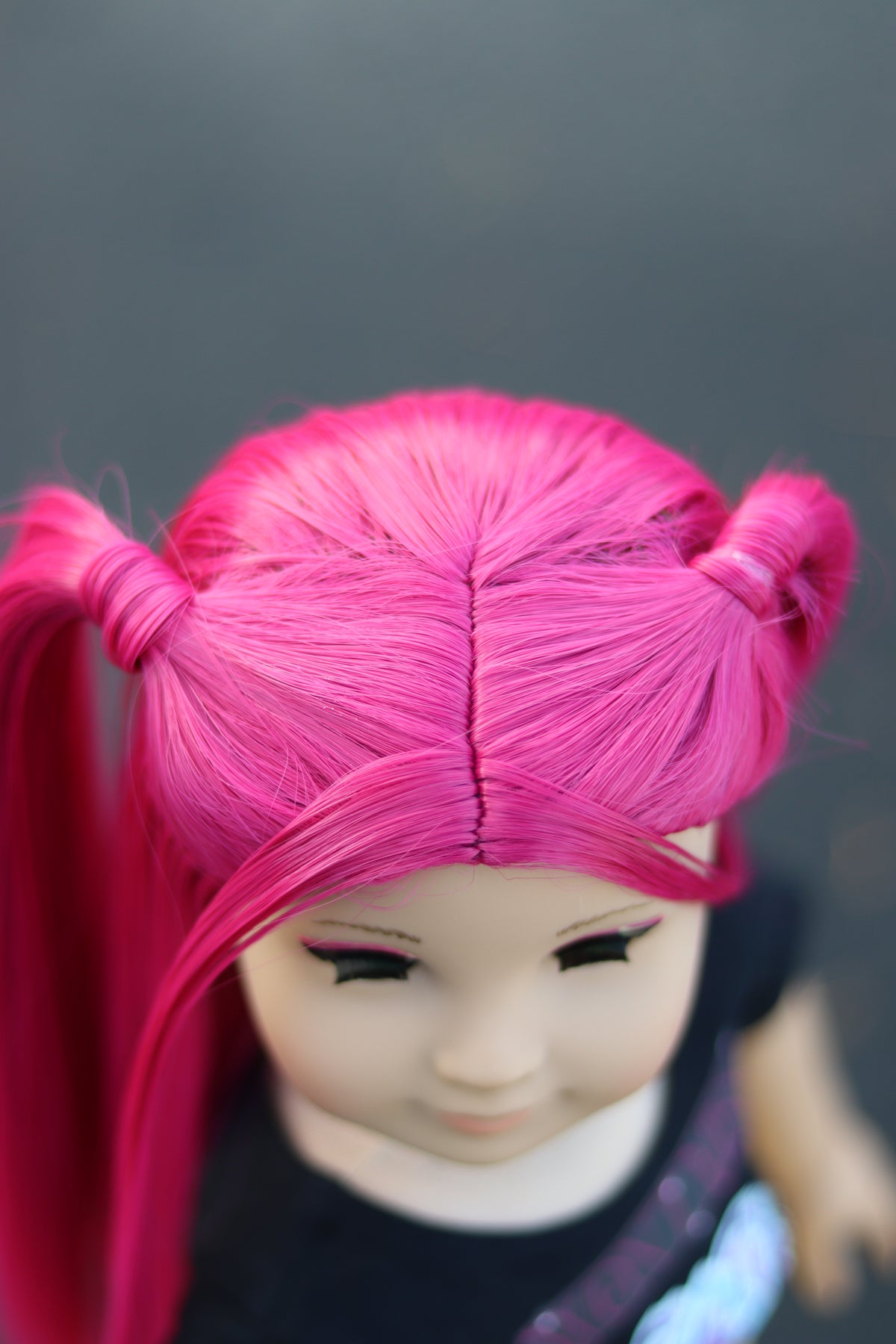 Custom doll wig for 18" Dolls Heat Safe Tangle Resistant-fits 10-11" head of 18" dolls American Girl Doll Journey Kpop Hot Pink Mira wig