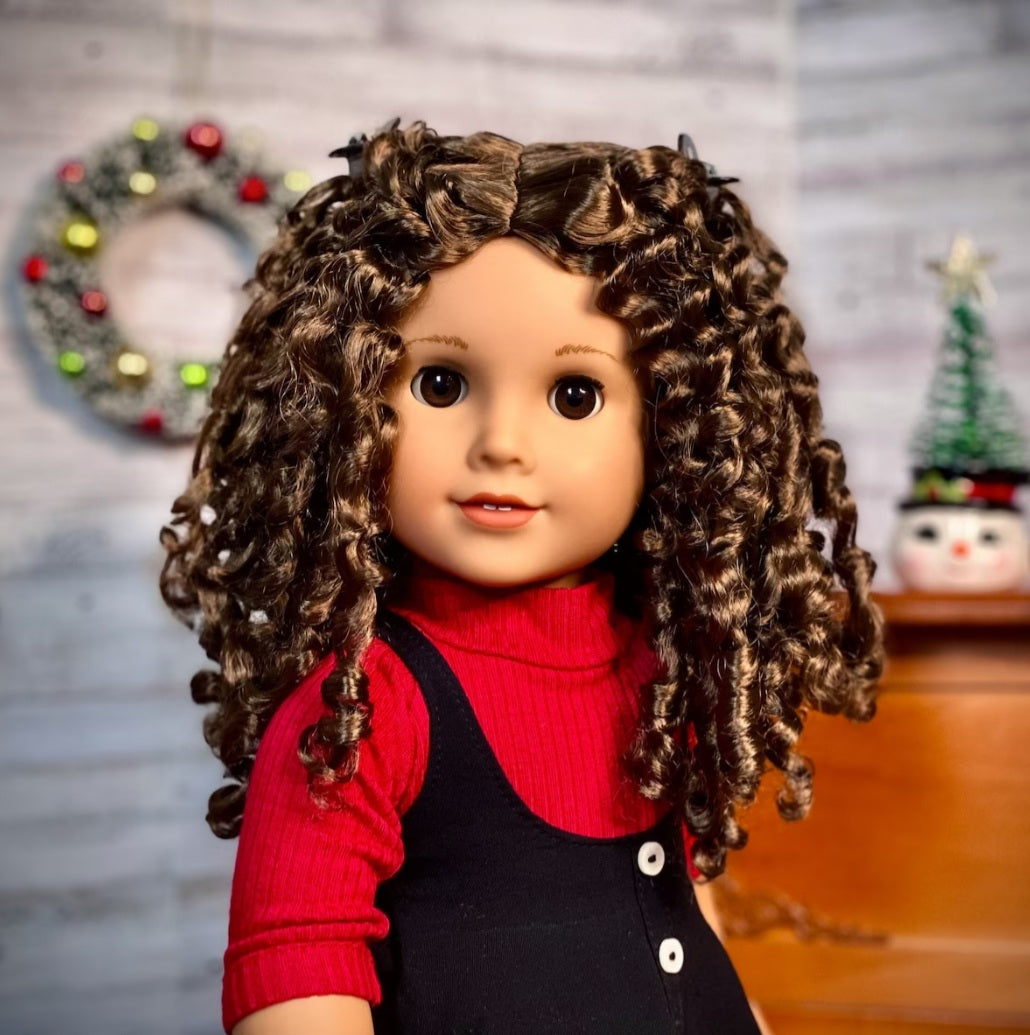 Zazou Signature Vegan Mohair™ Fiber for 11" Head Size "Stretch Cap" Made for 18’’ American Girl Doll OG Blythe