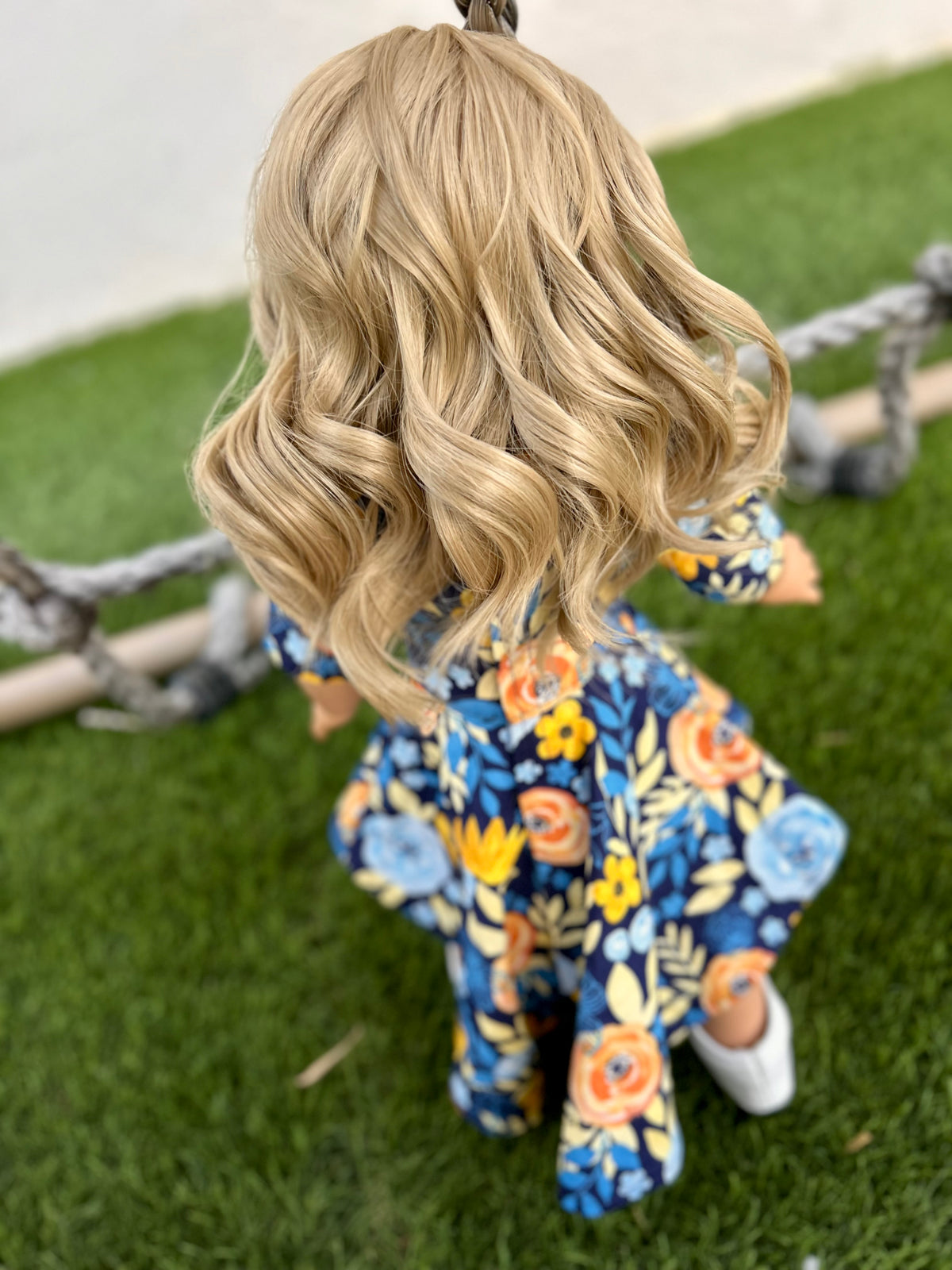 Custom doll wig for 18" American Dolls - Heat Safe - Tangle Resistant - fits 11" head size of 18" dolls OG Gotz dirty Blonde Zazou Dolls