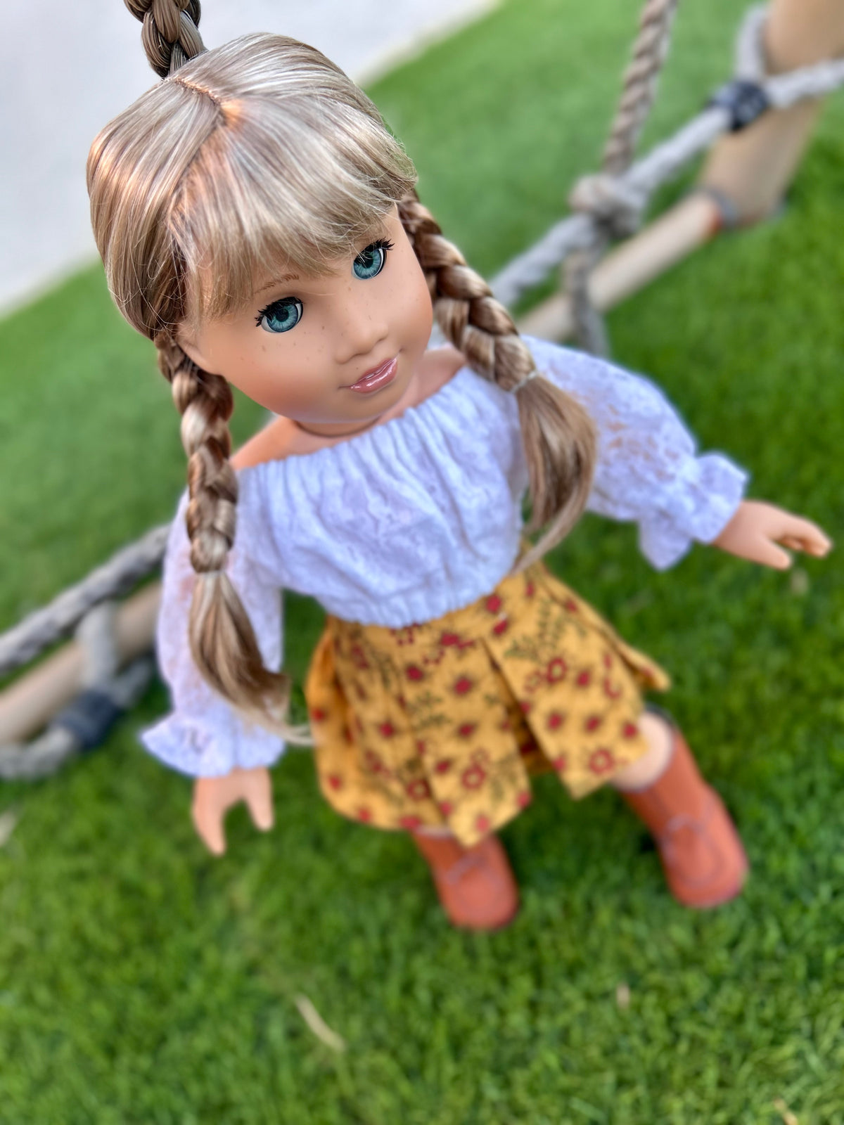 American Girl Doll Custom 18 Inch doll Vegan Mohair Wig | 10-11 Head Size "Stretch Cap" | Made to Fit 18’’ American Girl Doll OG Meadowdolls braids