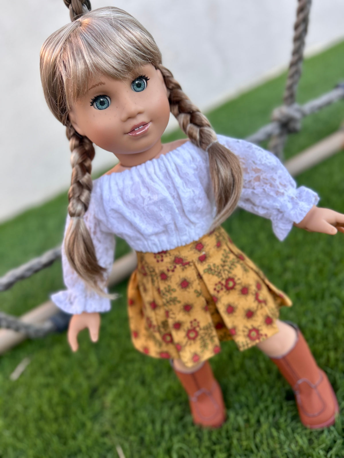 American Girl Doll Custom 18 Inch doll Vegan Mohair Wig | 10-11 Head Size "Stretch Cap" | Made to Fit 18’’ American Girl Doll OG Meadowdolls braids