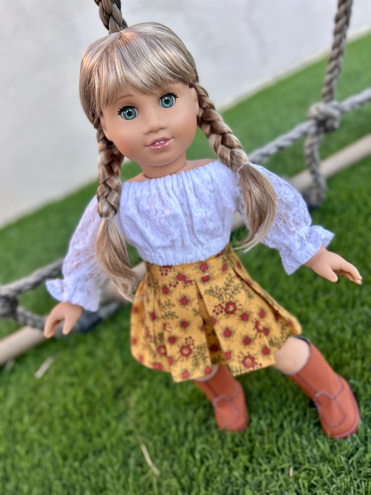 American Girl Doll Custom 18 Inch doll Vegan Mohair Wig | 10-11 Head Size "Stretch Cap" | Made to Fit 18’’ American Girl Doll OG Meadowdolls braids