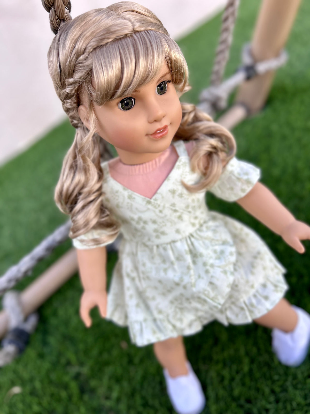 Zazou Dolls Custom doll wig for 18" American Girl Dolls - Vegan Mohair - fits 10-11" head size of dolls such as OG Blythe BJD Gotz meadowdolls