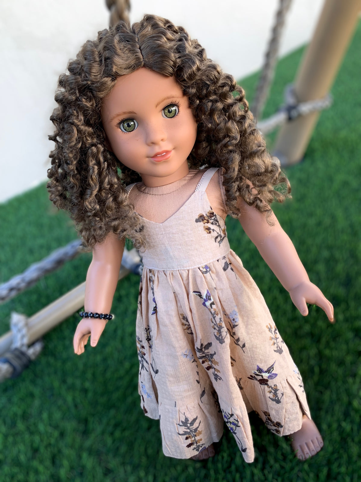 Zazou Dolls Custom doll wig for 18" American Girl Dolls - Vegan Mohair - fits 10-11" head size of dolls such as OG Blythe BJD Gotz meadowdolls