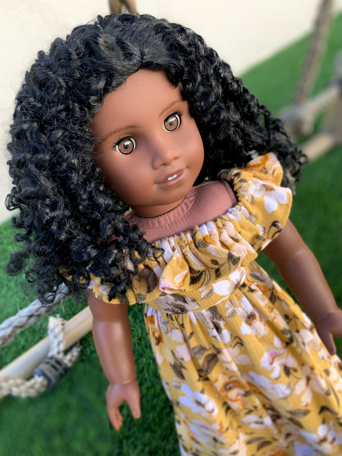American Girl Doll Custom 18 Inch doll Vegan Mohair Wig | 10-11 Head Size "Stretch Cap" | Made to Fit 18’’ American Girl Doll OG Meadowdolls
