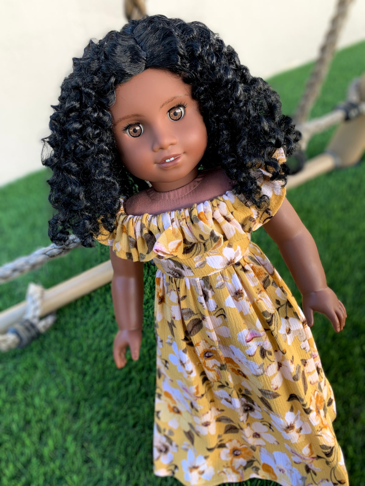 American Girl Doll Custom 18 Inch doll Vegan Mohair Wig | 10-11 Head Size "Stretch Cap" | Made to Fit 18’’ American Girl Doll OG Meadowdolls