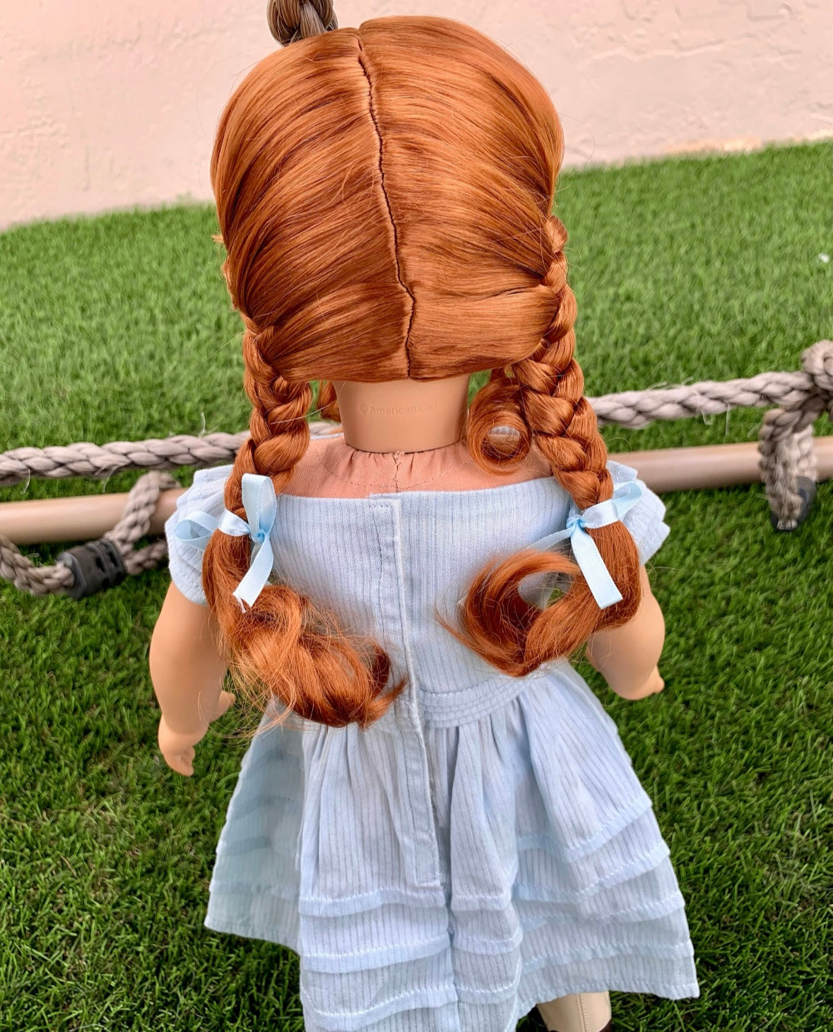 Zazou Dolls Custom 18 Inch doll Vegan Mohair Wig | 11-12" Head Size "Stretch Cap" | Made to Fit 18’’ American Doll OG Meadowdolls Ardyn