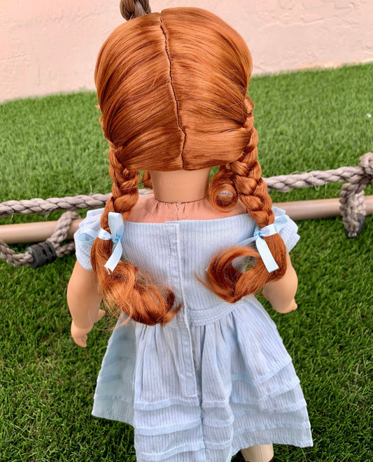 Zazou Dolls Custom 18 Inch doll Vegan Mohair Wig | 11-12" Head Size "Stretch Cap" | Made to Fit 18’’ American Doll OG Meadowdolls Ardyn