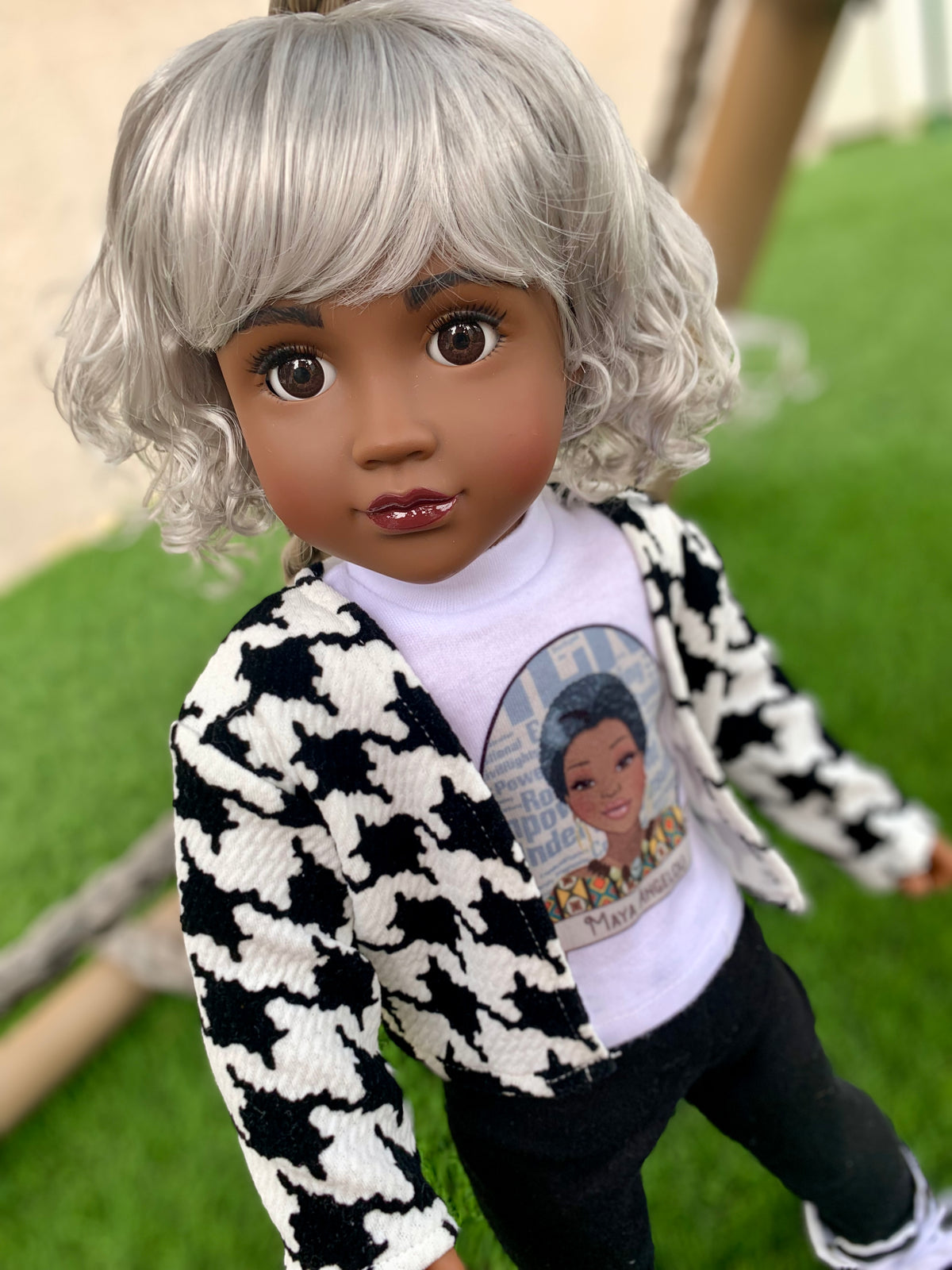 Zazou Dolls Custom 18 Inch doll Vegan Mohair Wig | 11-12" Head Size "Stretch Cap" | Made to Fit 18’’ American Doll OG Meadowdolls Ardyn