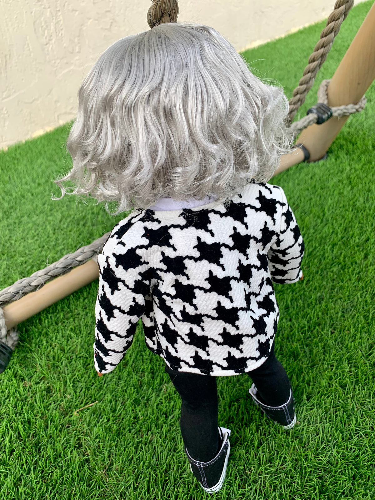 Zazou Dolls Custom 18 Inch doll Vegan Mohair Wig | 11-12" Head Size "Stretch Cap" | Made to Fit 18’’ American Doll OG Meadowdolls Ardyn