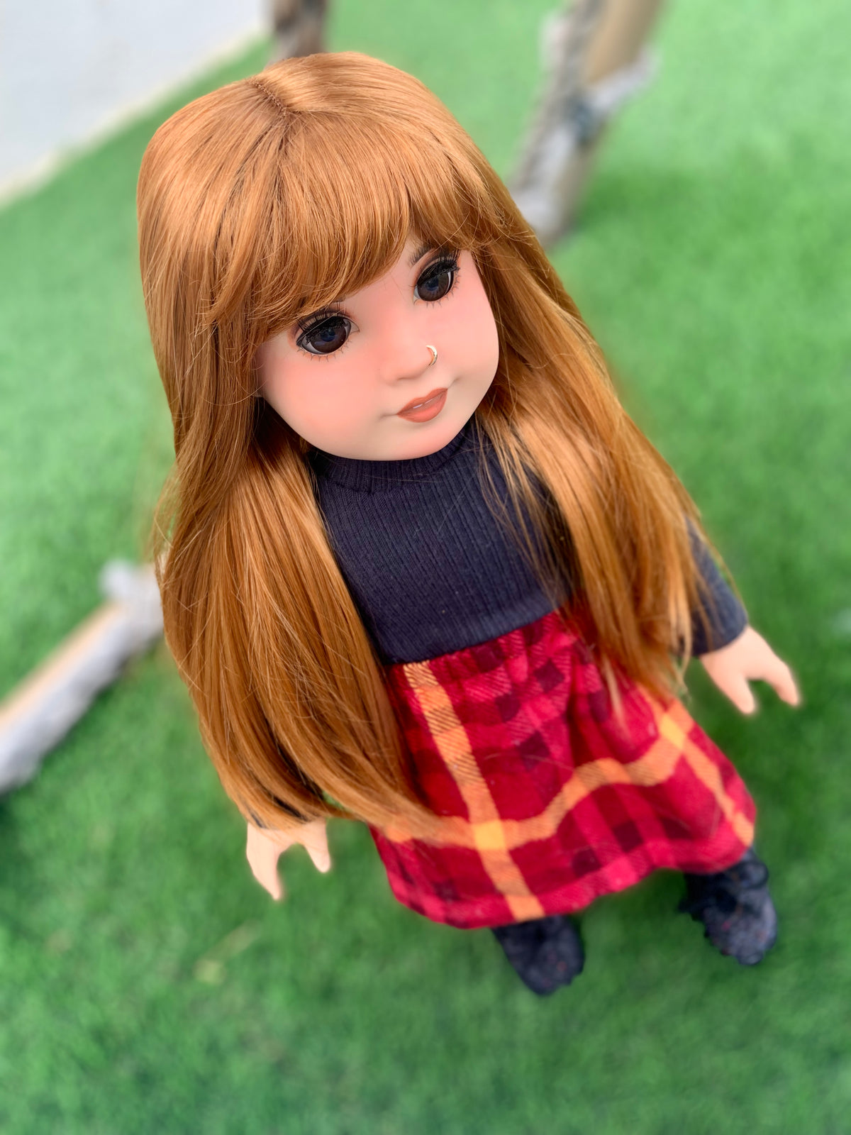 PREORDER Zazou Dolls Custom doll wig for 18" American Girl Dolls - Vegan Mohair - fits 10-11" head size of dolls such as OG Blythe BJD Gotz meadowdolls