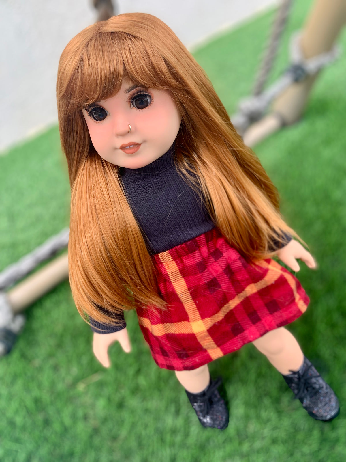 PREORDER Zazou Dolls Custom doll wig for 18" American Girl Dolls - Vegan Mohair - fits 10-11" head size of dolls such as OG Blythe BJD Gotz meadowdolls