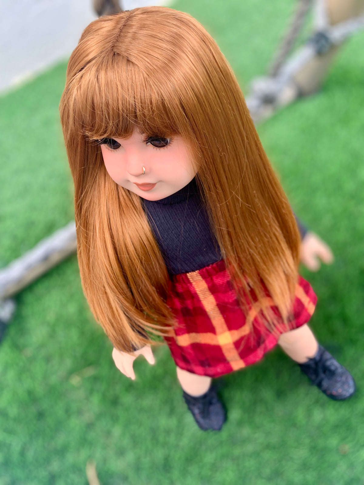 PREORDER Zazou Dolls Custom doll wig for 18" American Girl Dolls - Vegan Mohair - fits 10-11" head size of dolls such as OG Blythe BJD Gotz meadowdolls