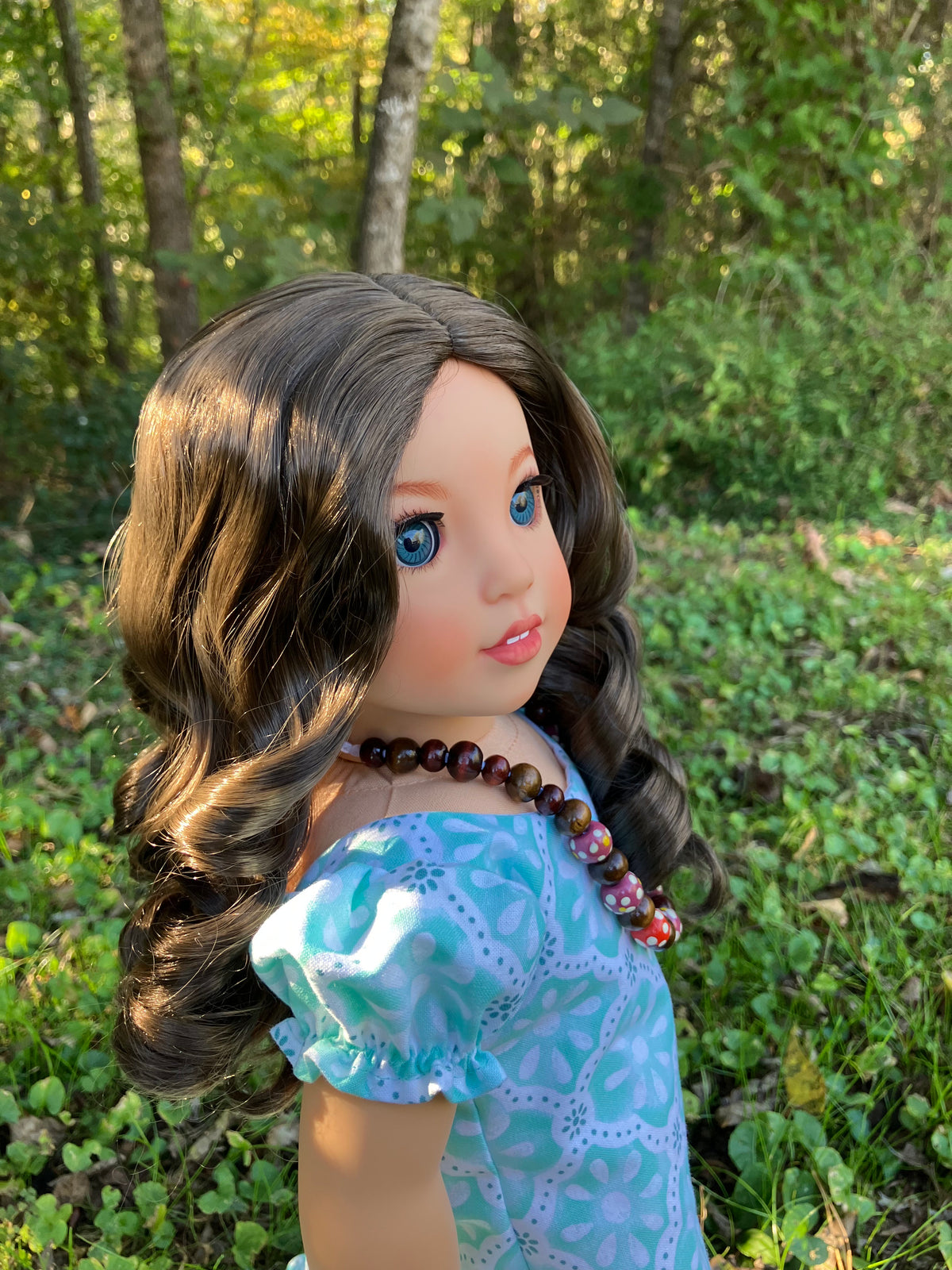 Zazou Dolls Custom doll wig for 18" American Girl Dolls - Vegan Mohair - fits 10-11" head size of dolls such as OG Blythe BJD Gotz meadowdolls