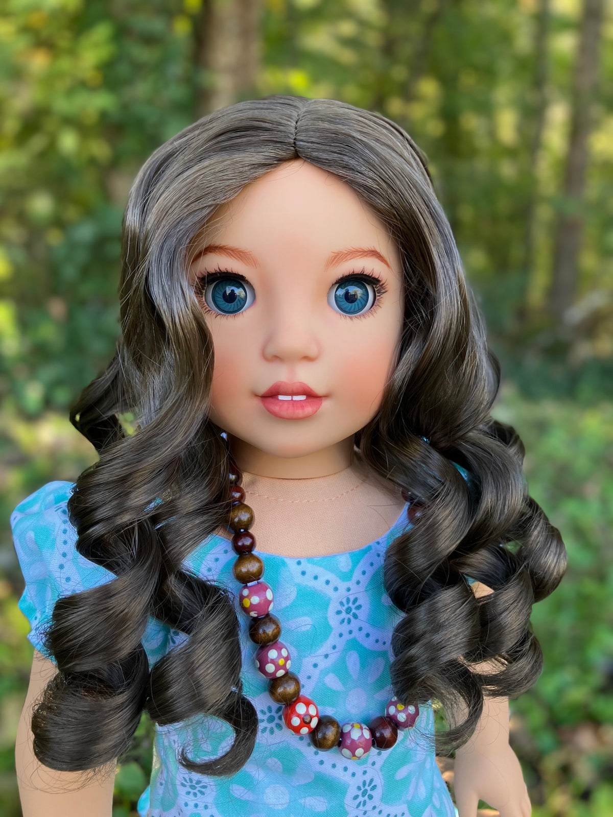 Zazou Dolls Custom doll wig for 18" American Girl Dolls - Vegan Mohair - fits 10-11" head size of dolls such as OG Blythe BJD Gotz meadowdolls
