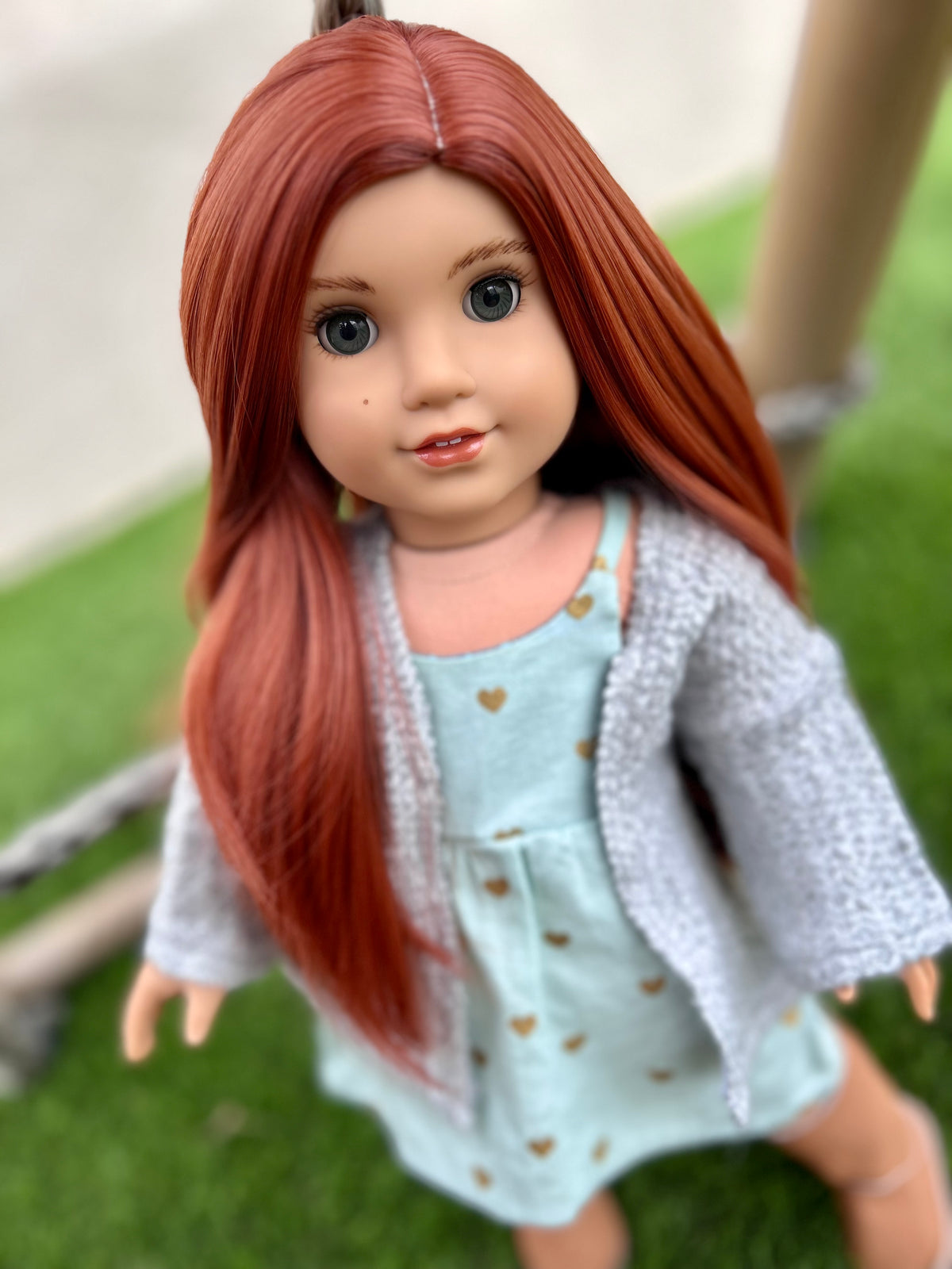PREORDER Custom doll wig for 18" American Girl Dolls - Heat Safe - Tangle Resistant -fits 10-11" head size of 18" dolls Blythe BJD Gotz red