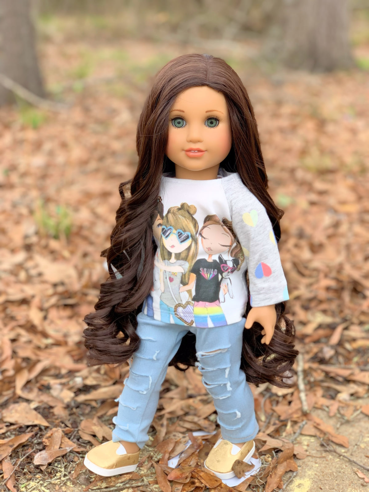PREORDER Zazou Dolls Custom 18 Inch doll Wig | Tangle Resistant | 11" Head Size | Made to Fit 18’’ AG Dolls OG Doll Gotz Madame Alexander