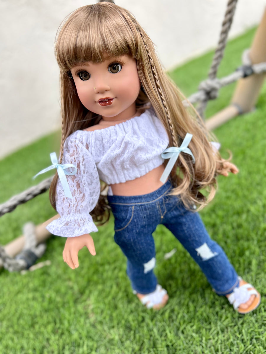 Zazou Dolls Custom doll wig for 18
