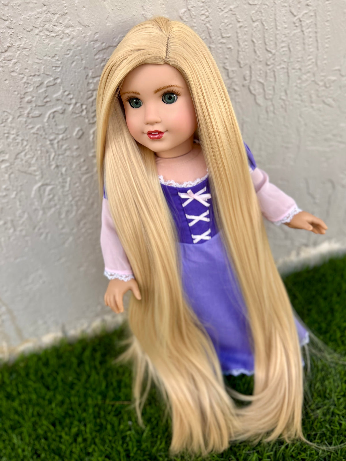 Zazou Dolls Custom doll wig for 18" American Doll -Heat & Tangle Resistant - fits 11" size of 18" dolls OG Blythe BJD Gotz