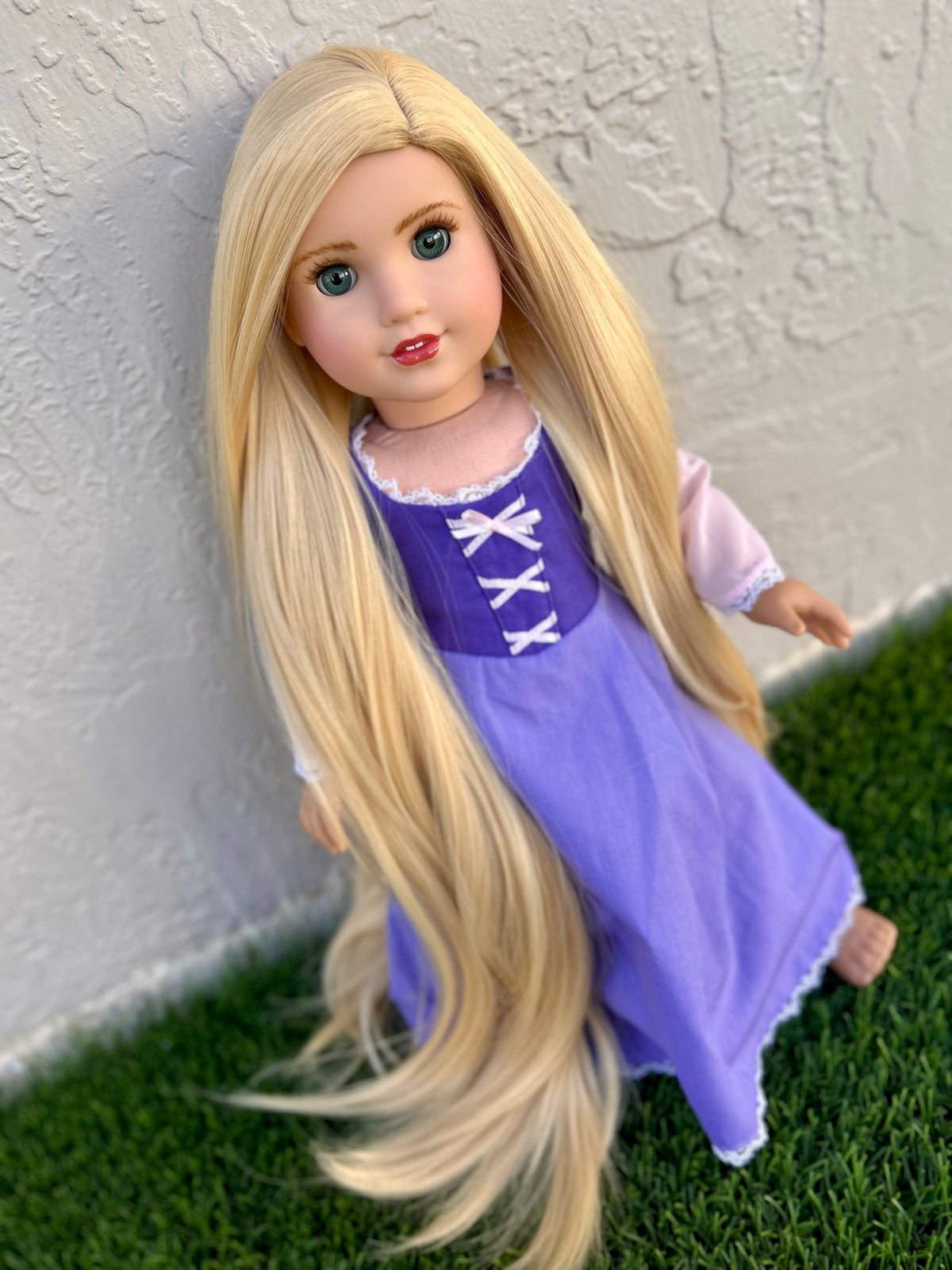 Zazou Dolls Custom doll wig for 18" American Doll -Heat & Tangle Resistant - fits 11" size of 18" dolls OG Blythe BJD Gotz