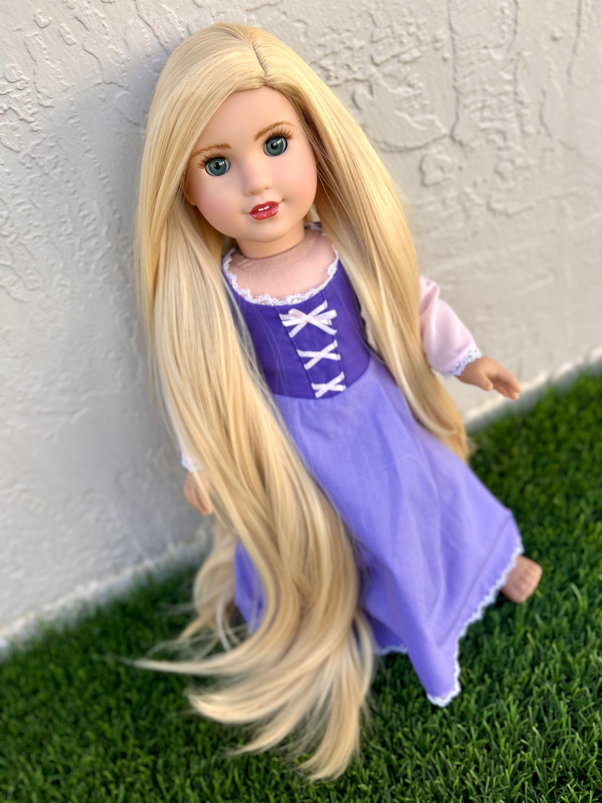 Zazou Dolls Custom doll wig for 18" American Doll -Heat & Tangle Resistant - fits 11" size of 18" dolls OG Blythe BJD Gotz