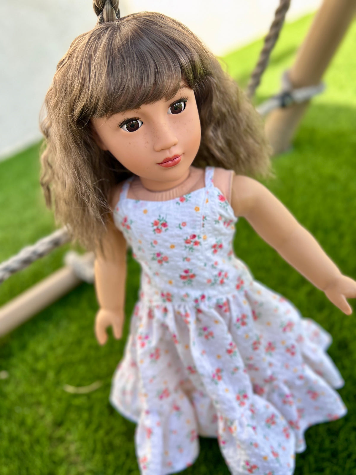 Zazou Dolls Custom doll wig for 18" American Girl Dolls - Vegan Mohair - fits 10-11" head size of dolls such as OG Blythe BJD Gotz meadowdolls