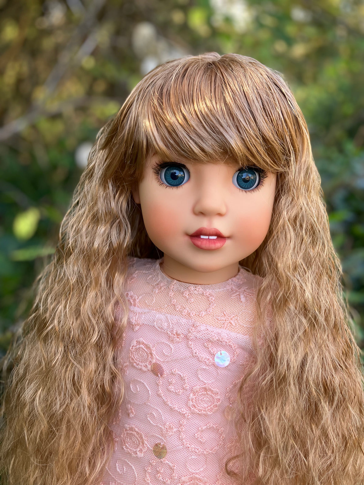 Zazou Dolls Custom doll wig for 18" American Girl Dolls - Vegan Mohair - fits 10-11" head size of dolls such as OG Blythe BJD Gotz meadowdolls