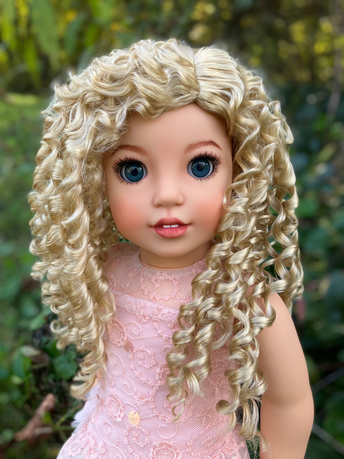 Zazou Dolls Custom doll wig for 18" American Girl Dolls - Vegan Mohair - fits 10-11" head size of dolls such as OG Blythe BJD Gotz meadowdolls
