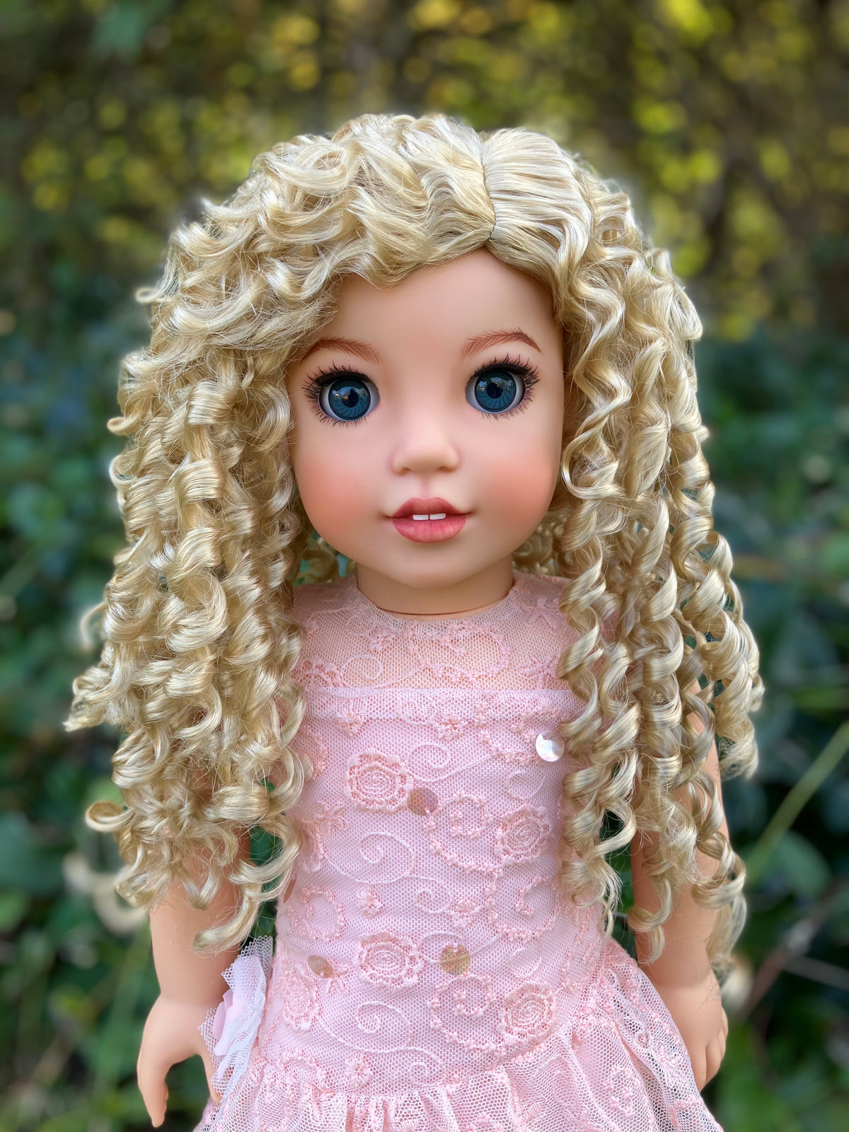 Zazou Dolls Custom doll wig for 18" American Girl Dolls - Vegan Mohair - fits 10-11" head size of dolls such as OG Blythe BJD Gotz meadowdolls