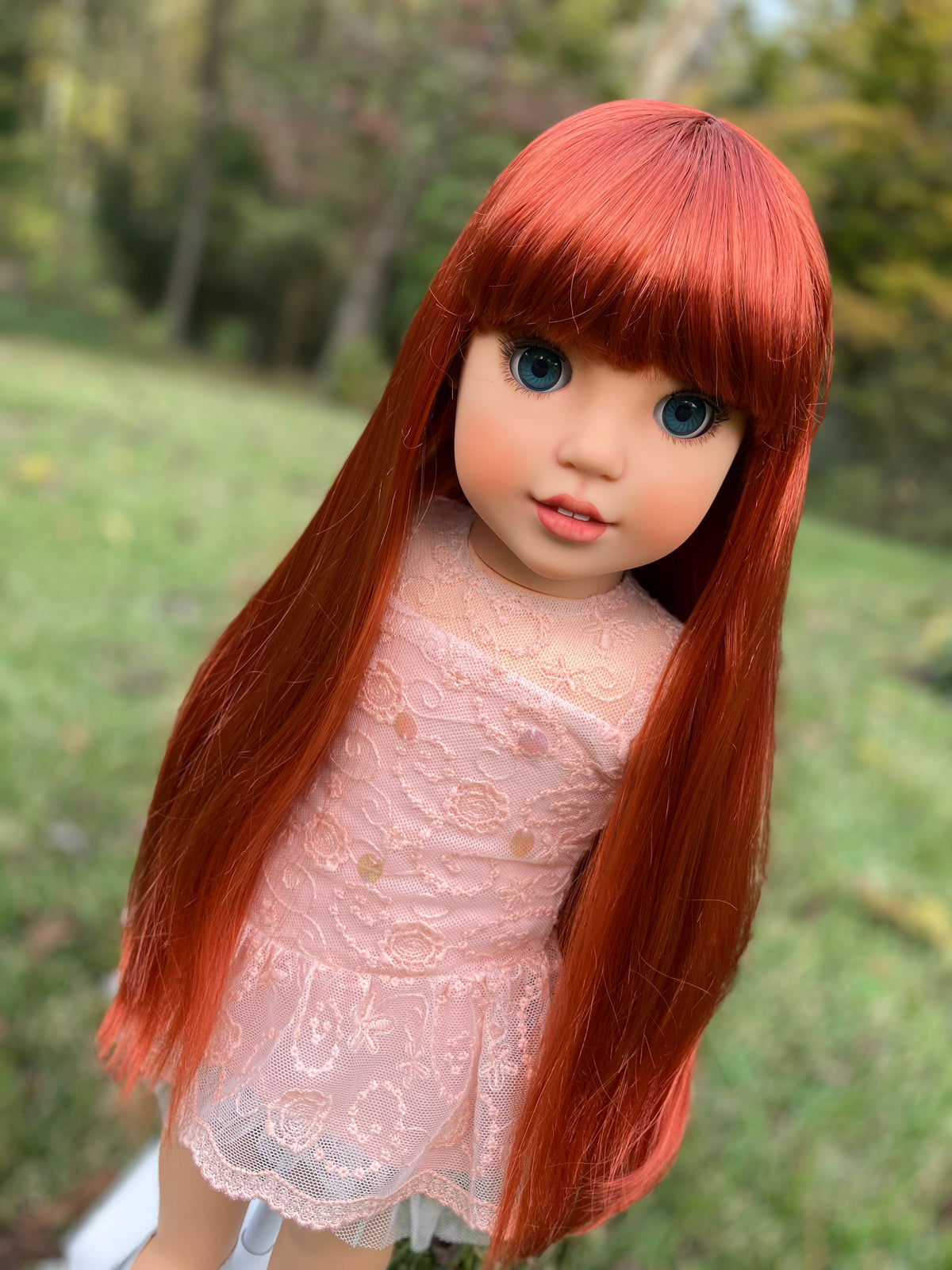 Zazou Dolls Custom doll wig for 18" American Girl Dolls - Vegan Mohair - fits 10-11" head size of dolls such as OG Blythe BJD Gotz meadowdolls