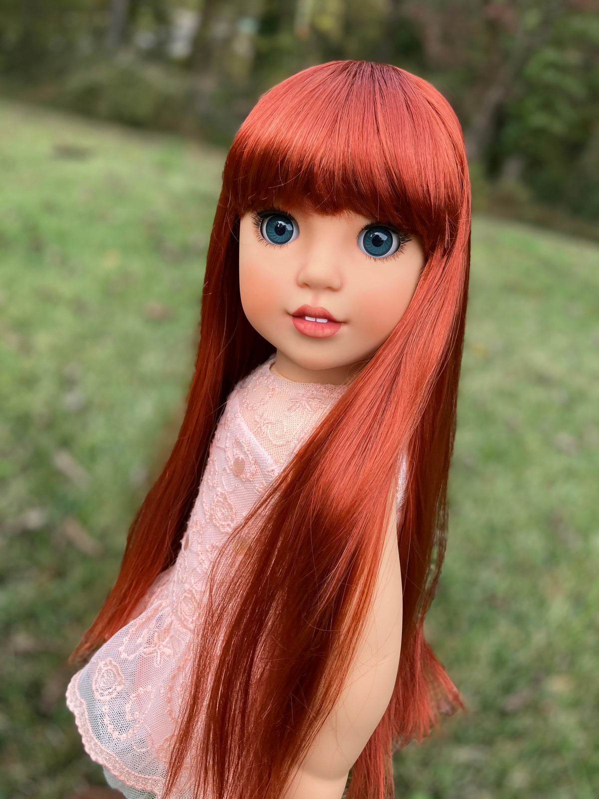 Zazou Dolls Custom doll wig for 18" American Girl Dolls - Vegan Mohair - fits 10-11" head size of dolls such as OG Blythe BJD Gotz meadowdolls