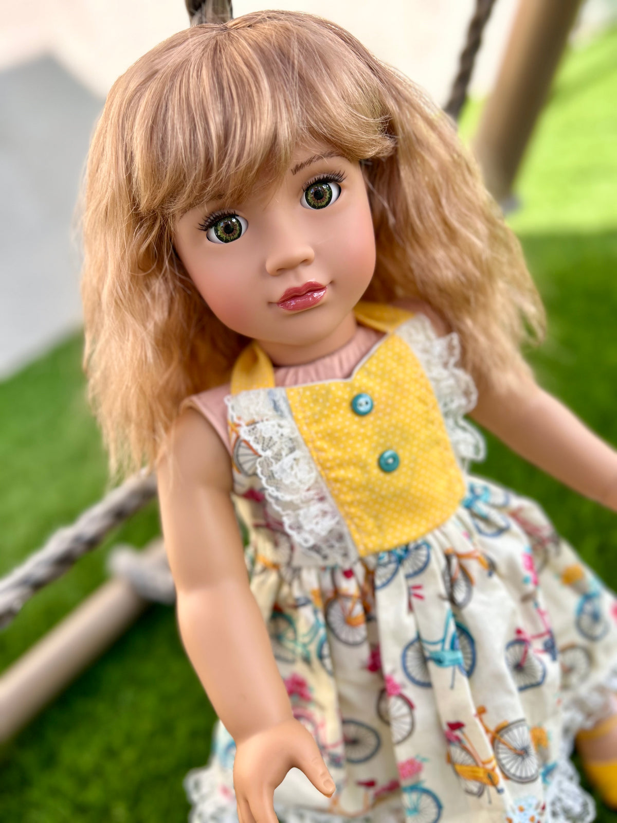 Zazou Dolls Custom doll wig for 18" American Girl Dolls - Vegan Mohair - fits 10-11" head size of dolls such as OG Blythe BJD Gotz meadowdolls