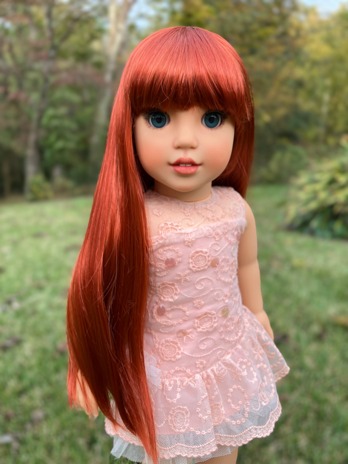Zazou Dolls Custom doll wig for 18" American Girl Dolls - Vegan Mohair - fits 10-11" head size of dolls such as OG Blythe BJD Gotz meadowdolls