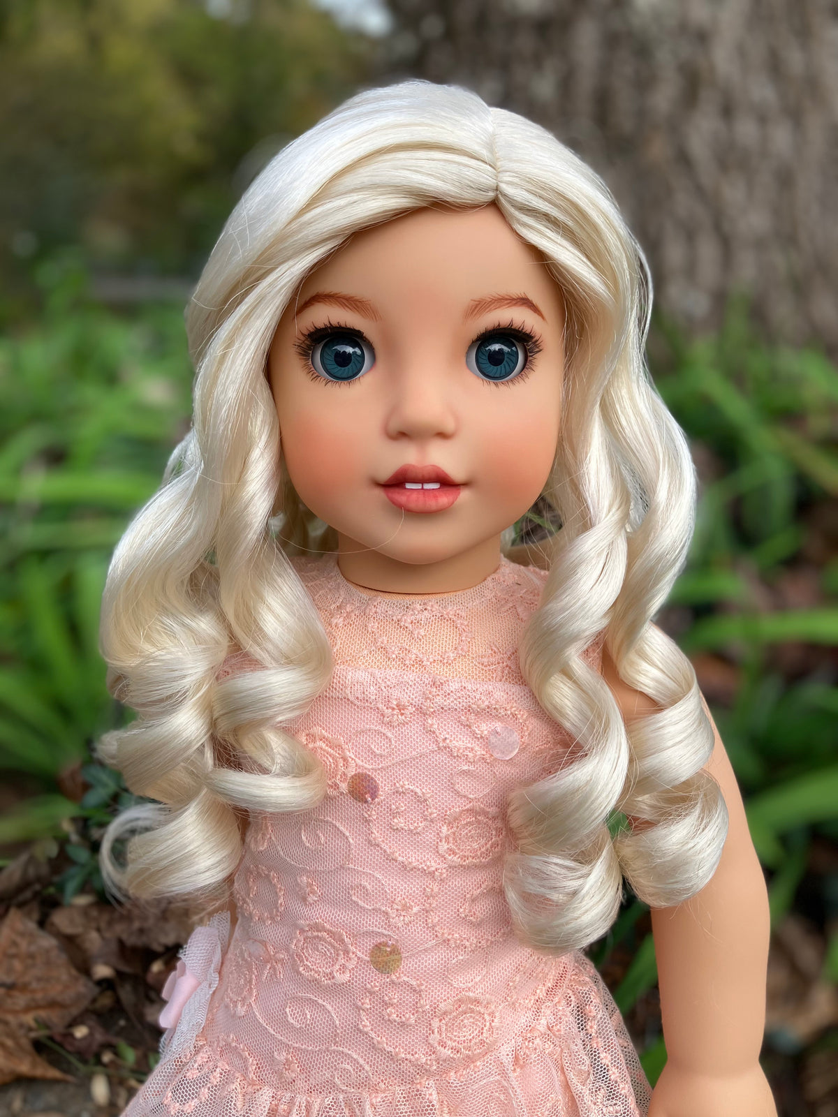 Zazou Dolls Custom doll wig for 18" American Girl Dolls - Vegan Mohair - fits 10-11" head size of dolls such as OG Blythe BJD Gotz meadowdolls