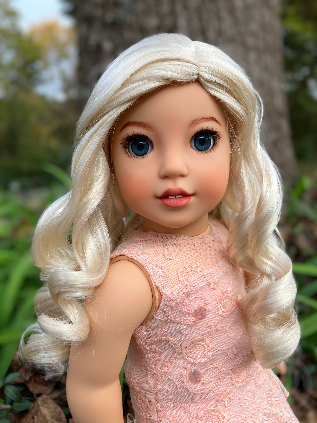 Zazou Dolls Custom doll wig for 18" American Girl Dolls - Vegan Mohair - fits 10-11" head size of dolls such as OG Blythe BJD Gotz meadowdolls