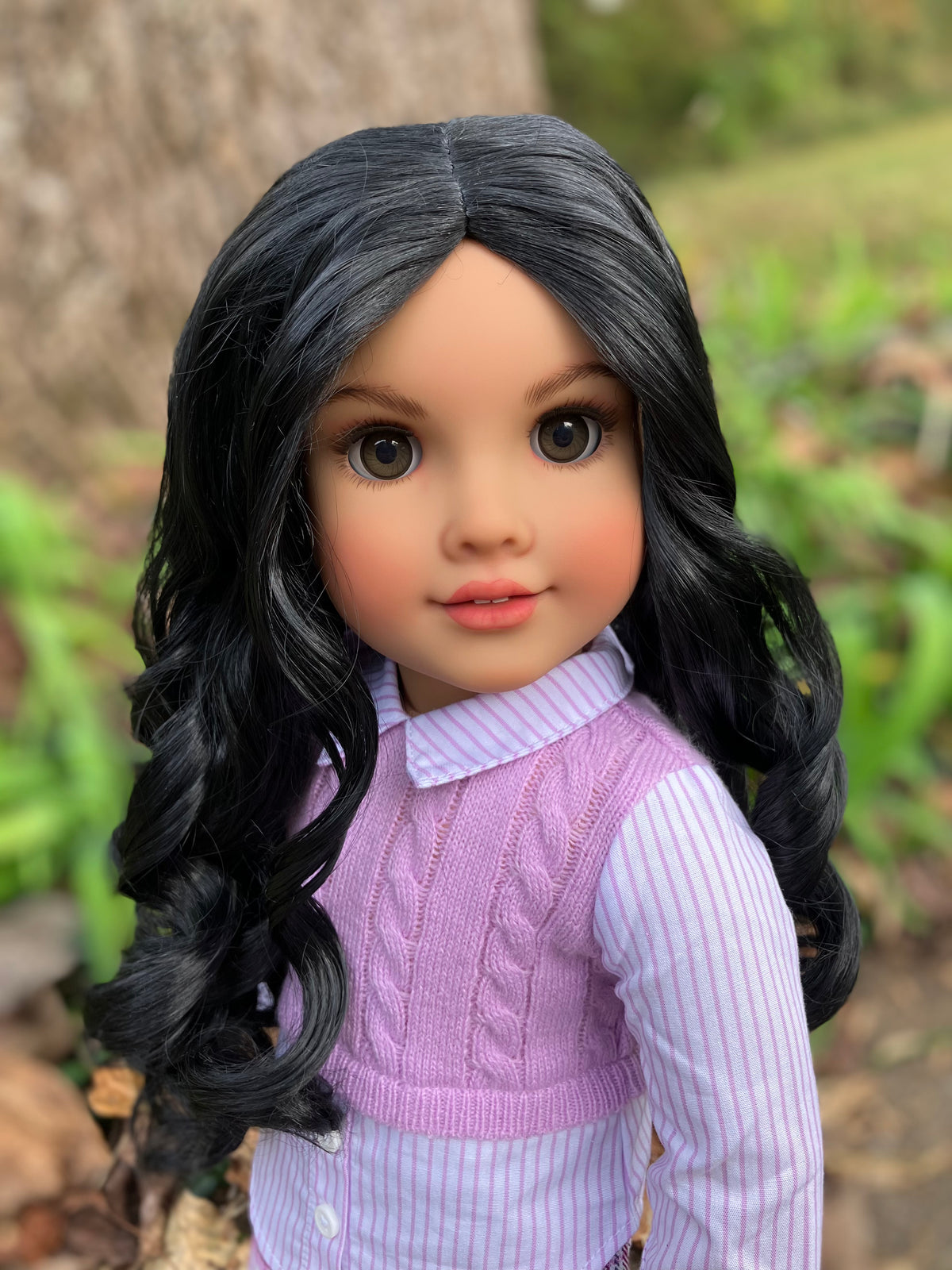Zazou Dolls Custom doll wig for 18" American Girl Dolls - Vegan Mohair - fits 10-11" head size of dolls such as OG Blythe BJD Gotz meadowdolls