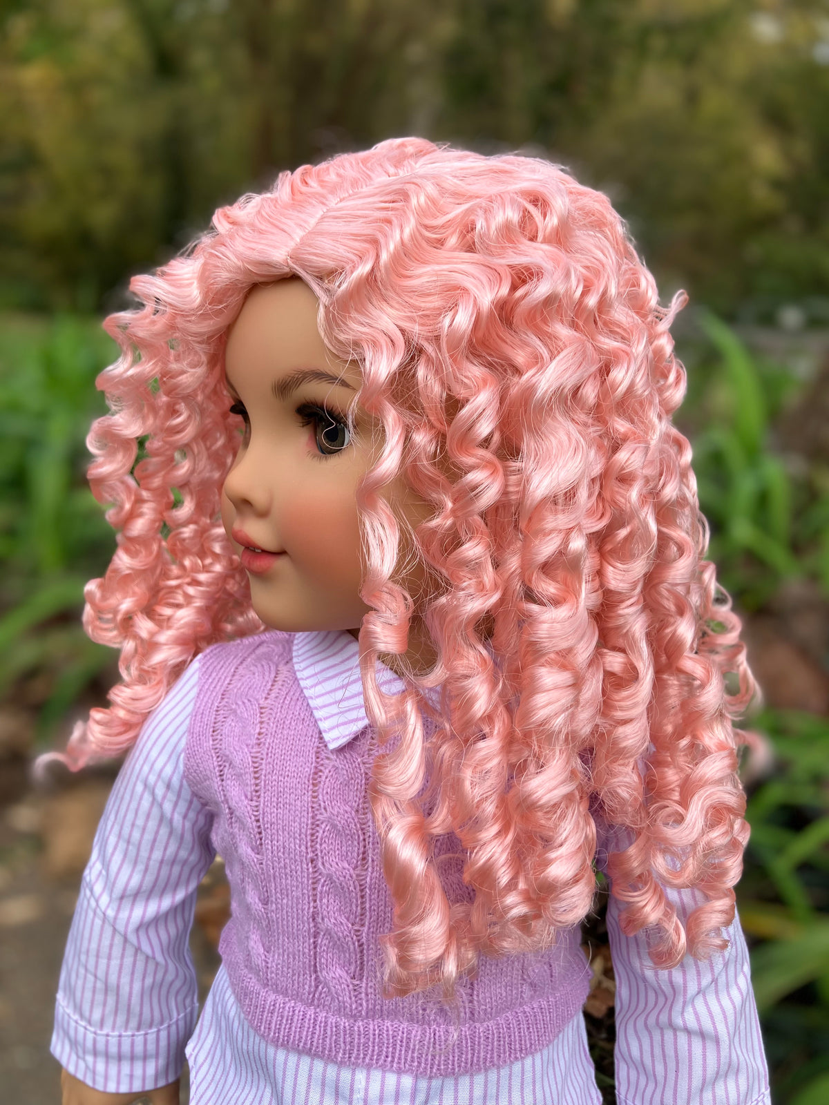 Zazou Dolls Custom doll wig for 18" American Girl Dolls - Vegan Mohair - fits 10-11" head size of dolls such as OG Blythe BJD Gotz meadowdolls
