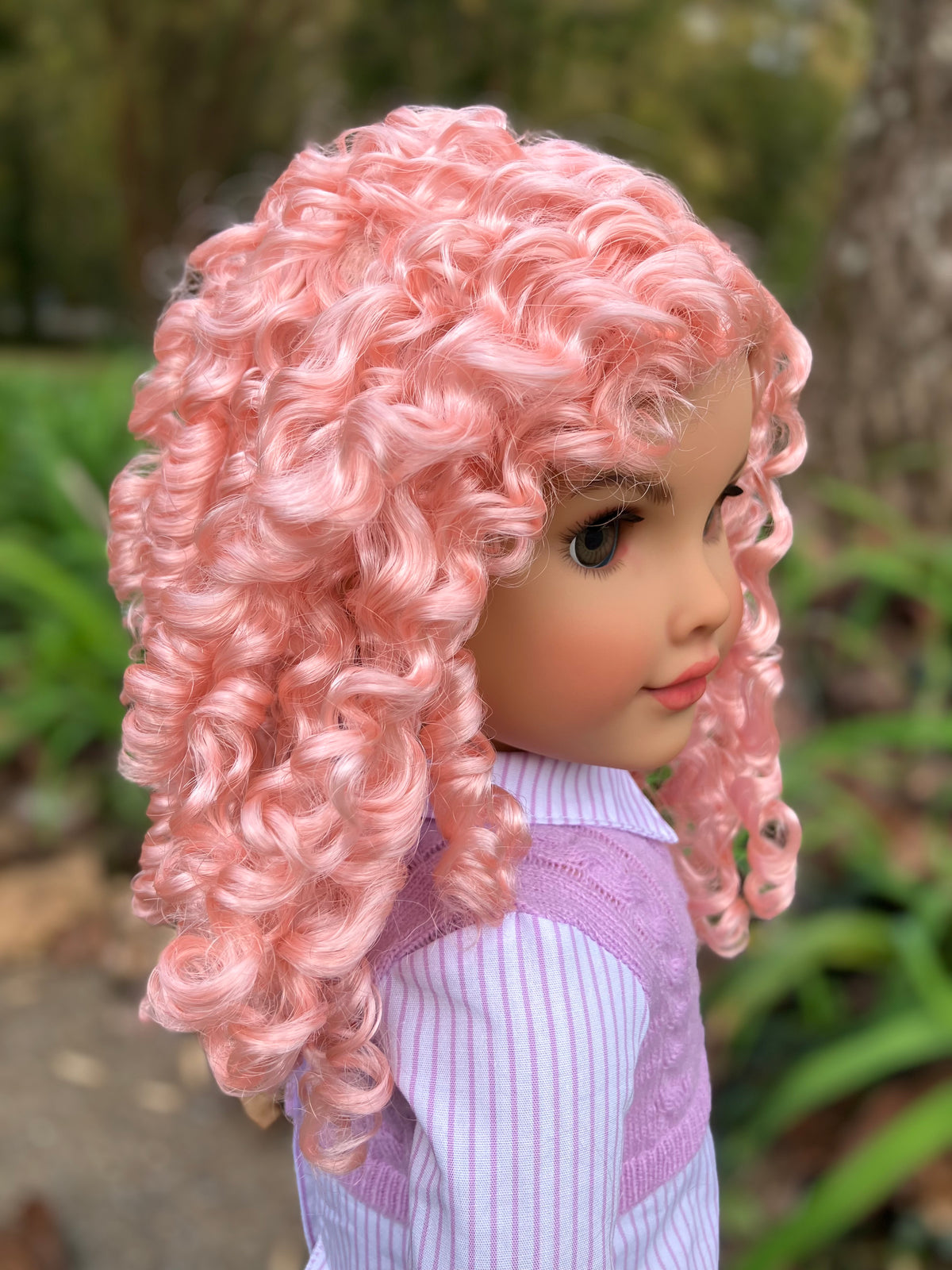 Zazou Dolls Custom doll wig for 18" American Girl Dolls - Vegan Mohair - fits 10-11" head size of dolls such as OG Blythe BJD Gotz meadowdolls