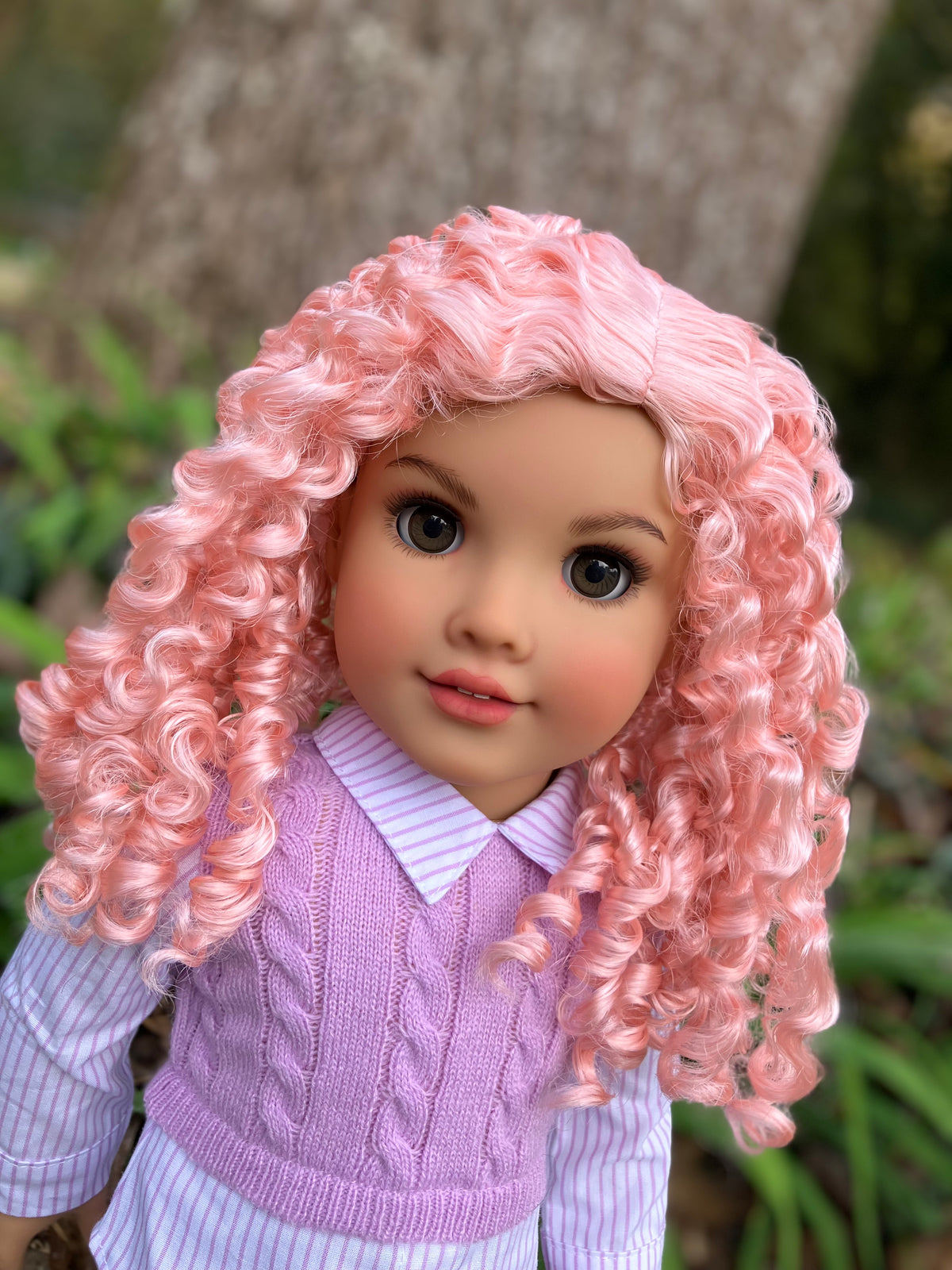 Zazou Dolls Custom doll wig for 18" American Girl Dolls - Vegan Mohair - fits 10-11" head size of dolls such as OG Blythe BJD Gotz meadowdolls