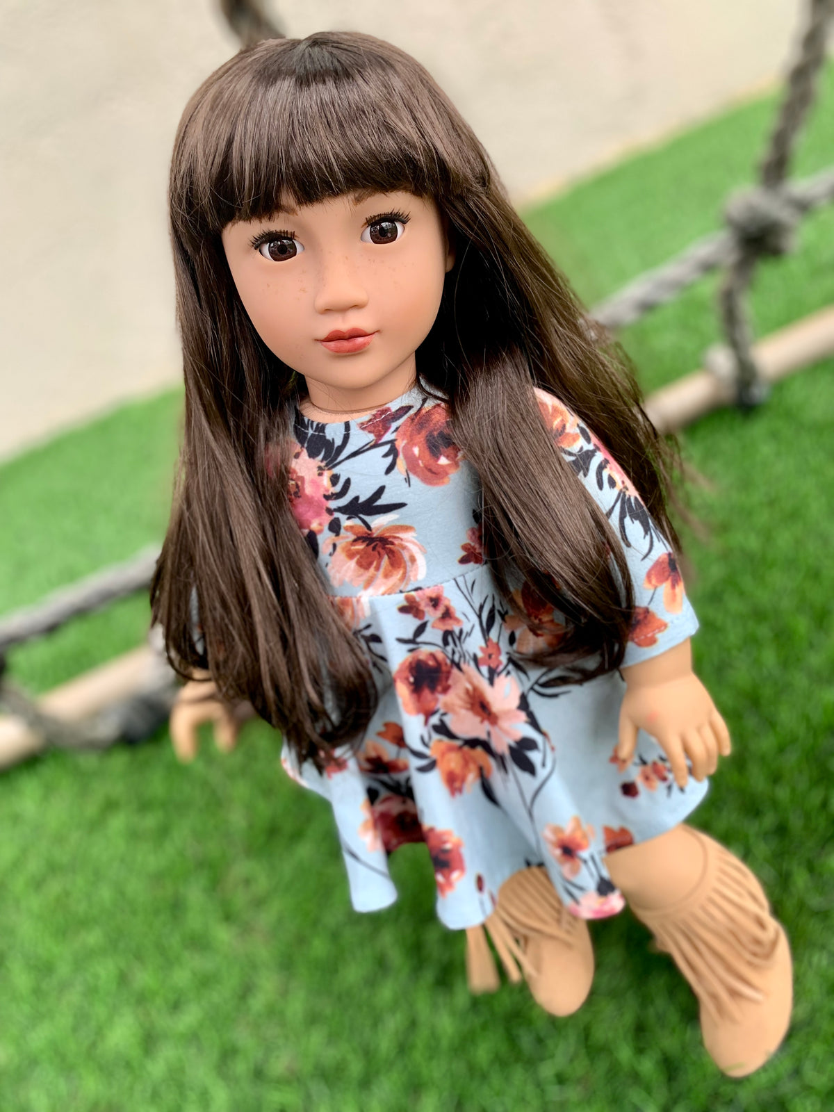 American Girl Doll Custom 18 Inch doll Vegan Mohair Wig | 10-11 Head Size "Stretch Cap" | Made to Fit 18’’ American Girl Doll OG Meadowdolls