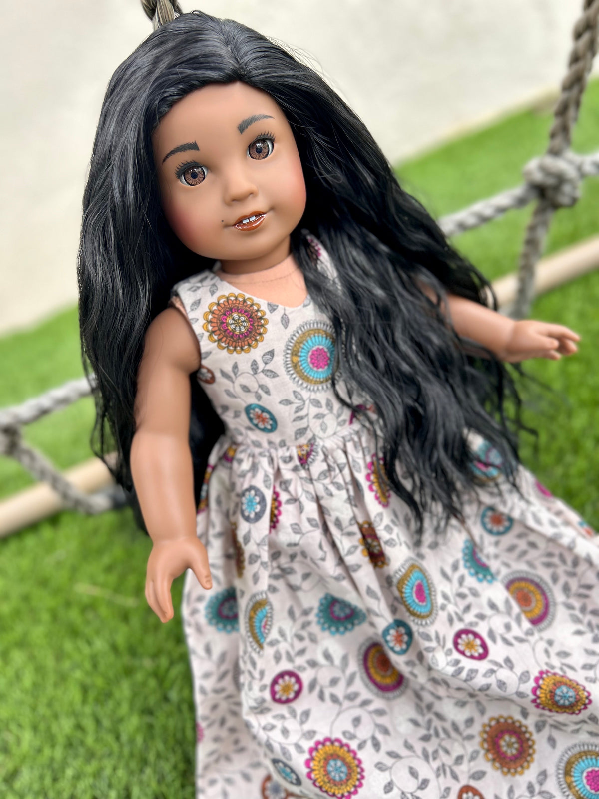 Zazou Custom doll wig for 18" American Dolls - Heat Safe - Tangle Resistant - fits 11" head size of 18" dolls OG Gotz Beach Waves