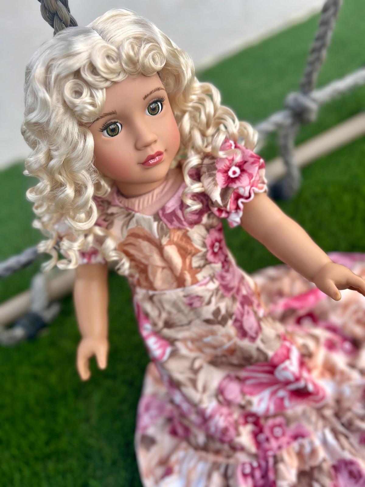 Zazou Dolls Custom doll wig for 18" American Girl Dolls - Vegan Mohair - fits 10-11" head size of dolls such as OG Blythe BJD Gotz meadowdolls