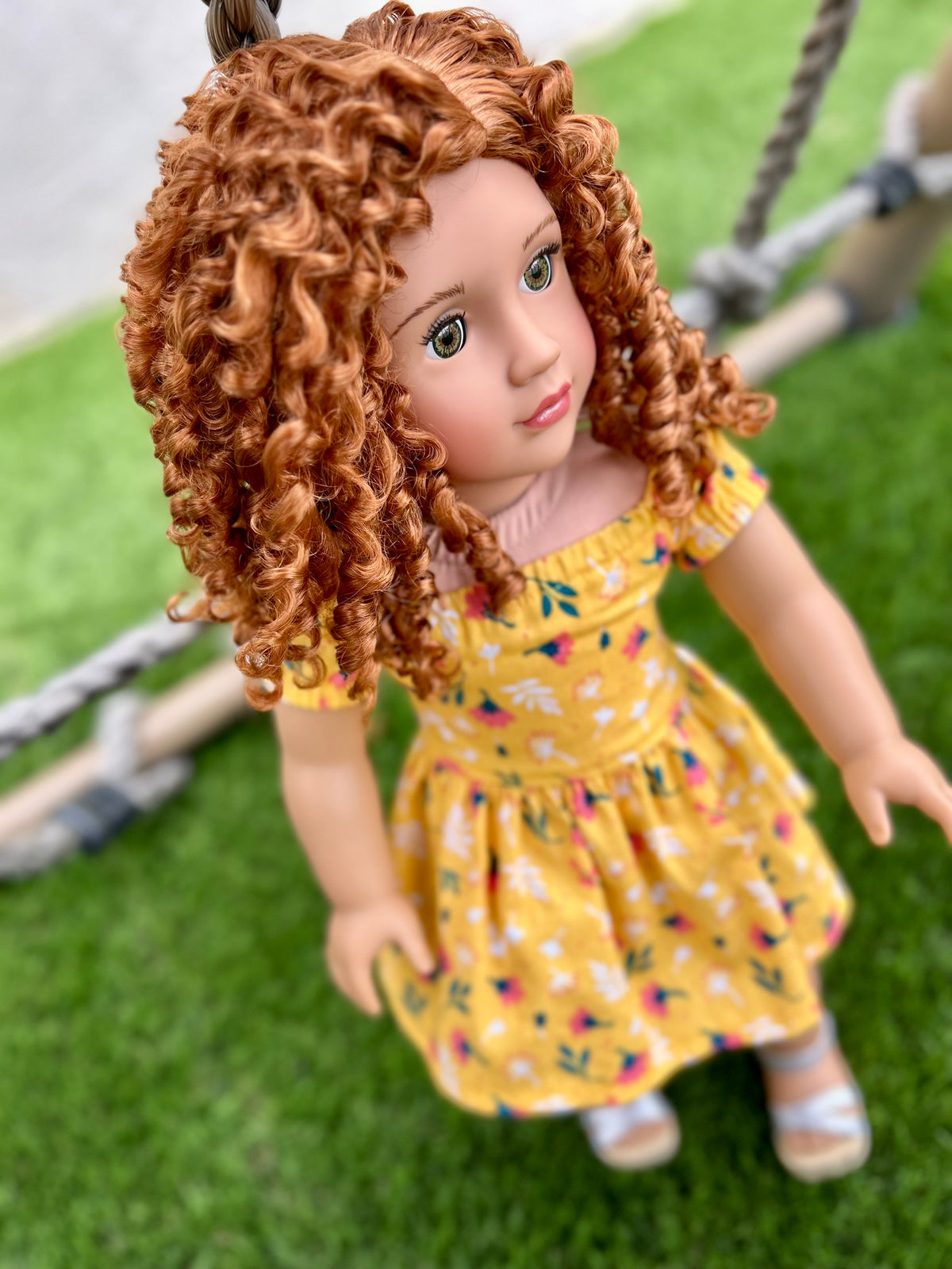 Zazou Signature Vegan Mohair™ Fiber for 18 Inch doll - 11" Head Size "Stretch Cap" | Made for 18’’American Girl , OG Blythe meadowdolls Saffi
