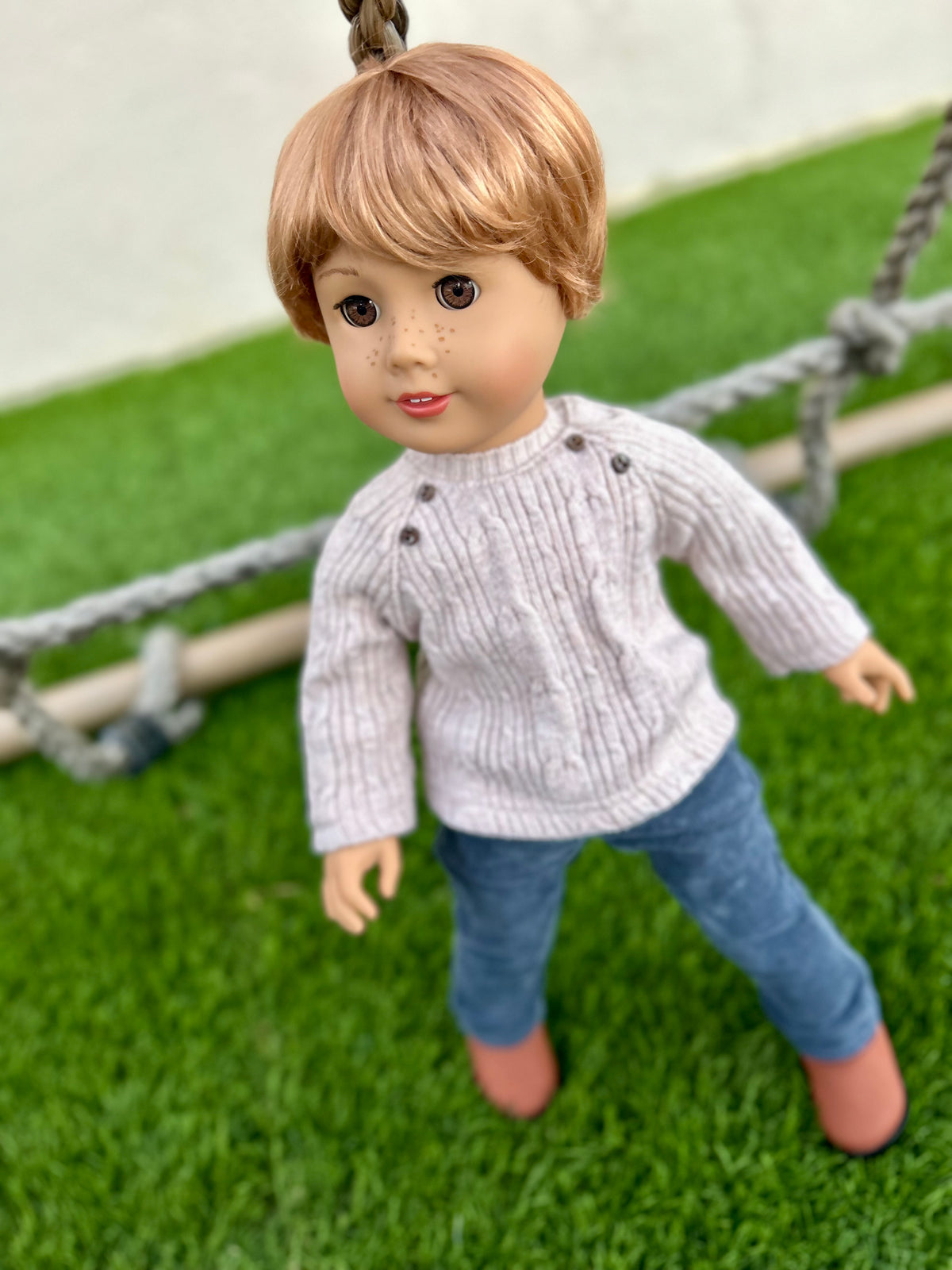 Zazou Dolls Custom doll wig for 18" American Girl Dolls - Vegan Mohair - fits 10-11" head size of dolls such as OG Blythe BJD Gotz meadowdolls BOY