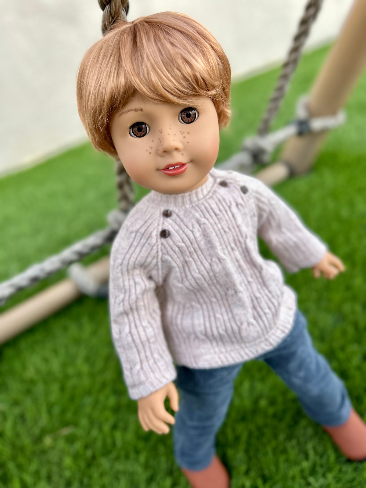 Zazou Dolls Custom doll wig for 18" American Girl Dolls - Vegan Mohair - fits 10-11" head size of dolls such as OG Blythe BJD Gotz meadowdolls BOY
