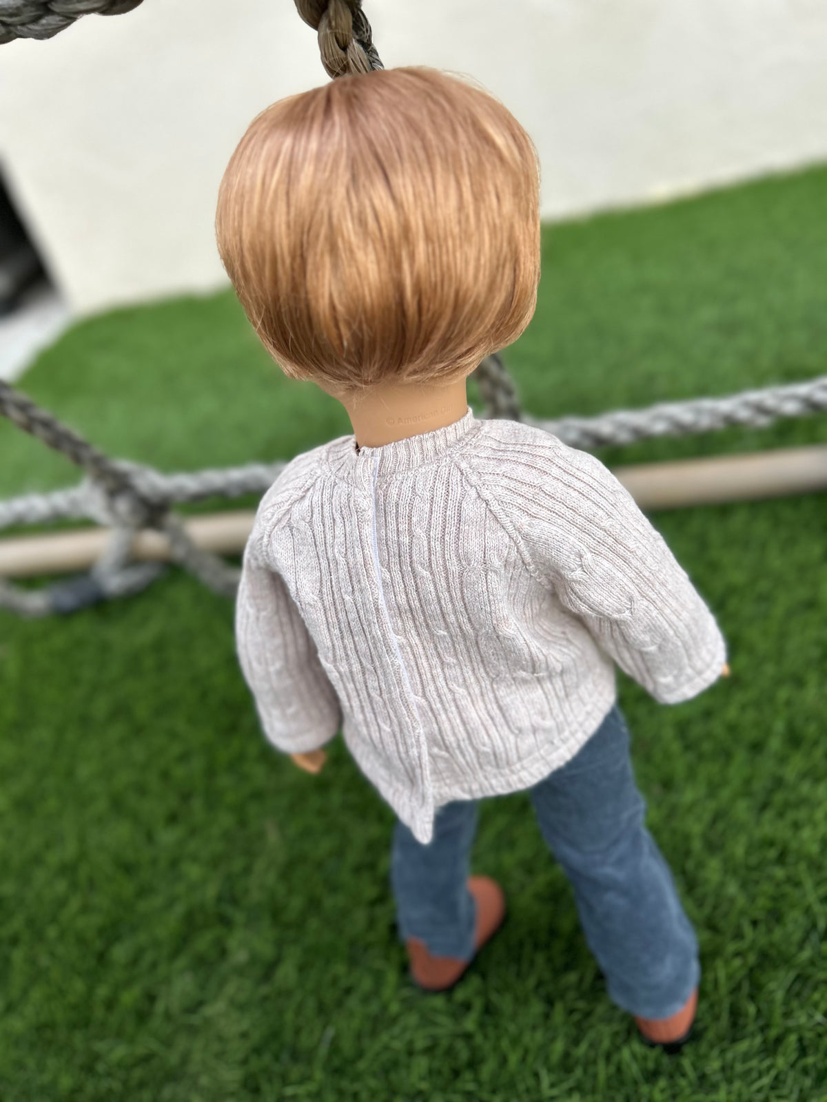 Zazou Dolls Custom doll wig for 18" American Girl Dolls - Vegan Mohair - fits 10-11" head size of dolls such as OG Blythe BJD Gotz meadowdolls BOY