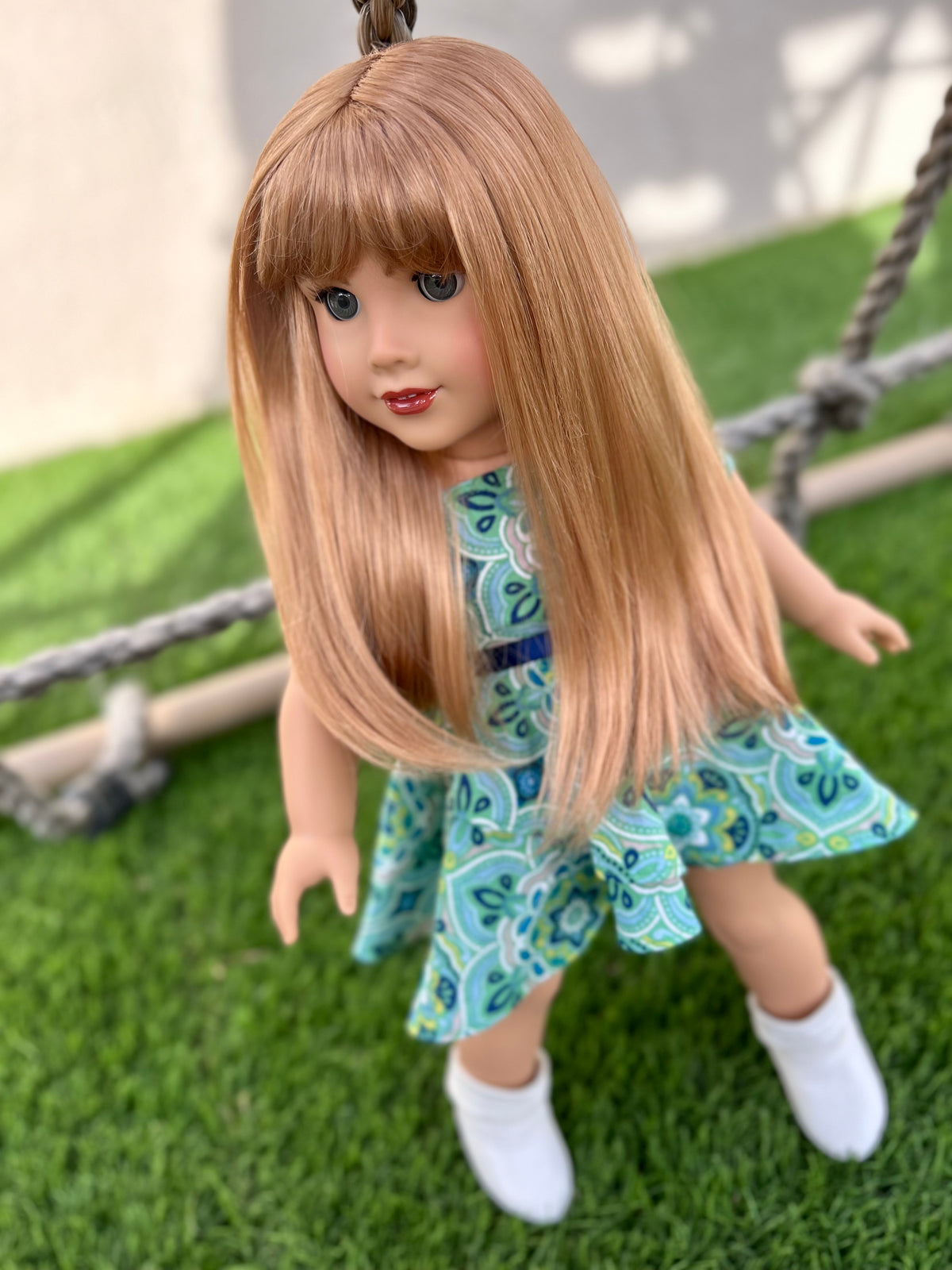 Zazou Dolls Custom doll wig for 18" American Girl Dolls - Vegan Mohair - fits 10-11" head size of dolls such as OG Blythe BJD Gotz meadowdolls