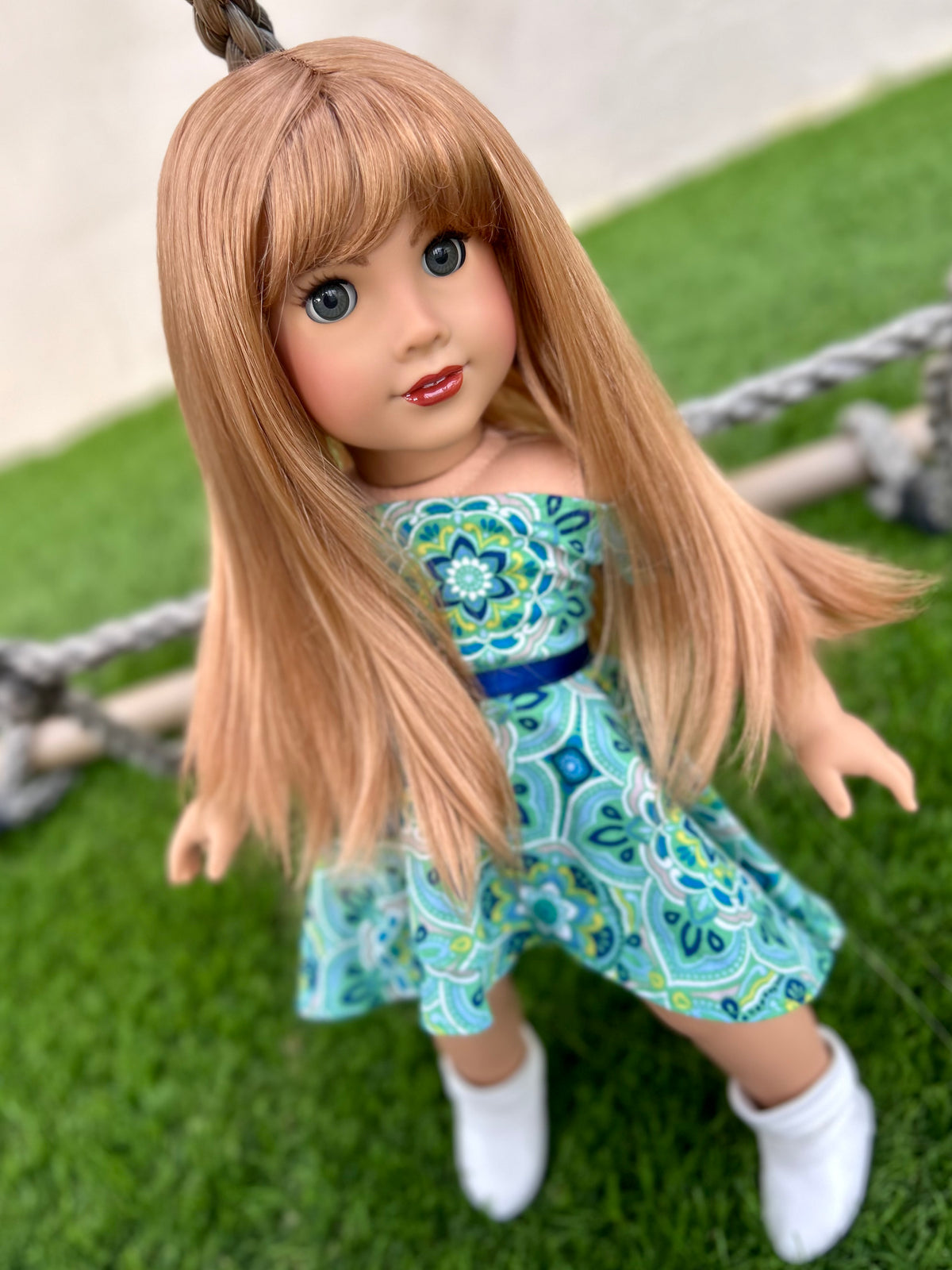Zazou Dolls Custom doll wig for 18" American Girl Dolls - Vegan Mohair - fits 10-11" head size of dolls such as OG Blythe BJD Gotz meadowdolls