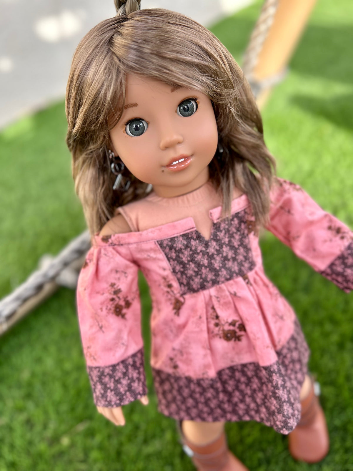 Zazou Dolls Custom doll wig for 18" American Girl Dolls - Vegan Mohair - fits 10-11" head size of dolls such as OG Blythe BJD Gotz meadowdolls